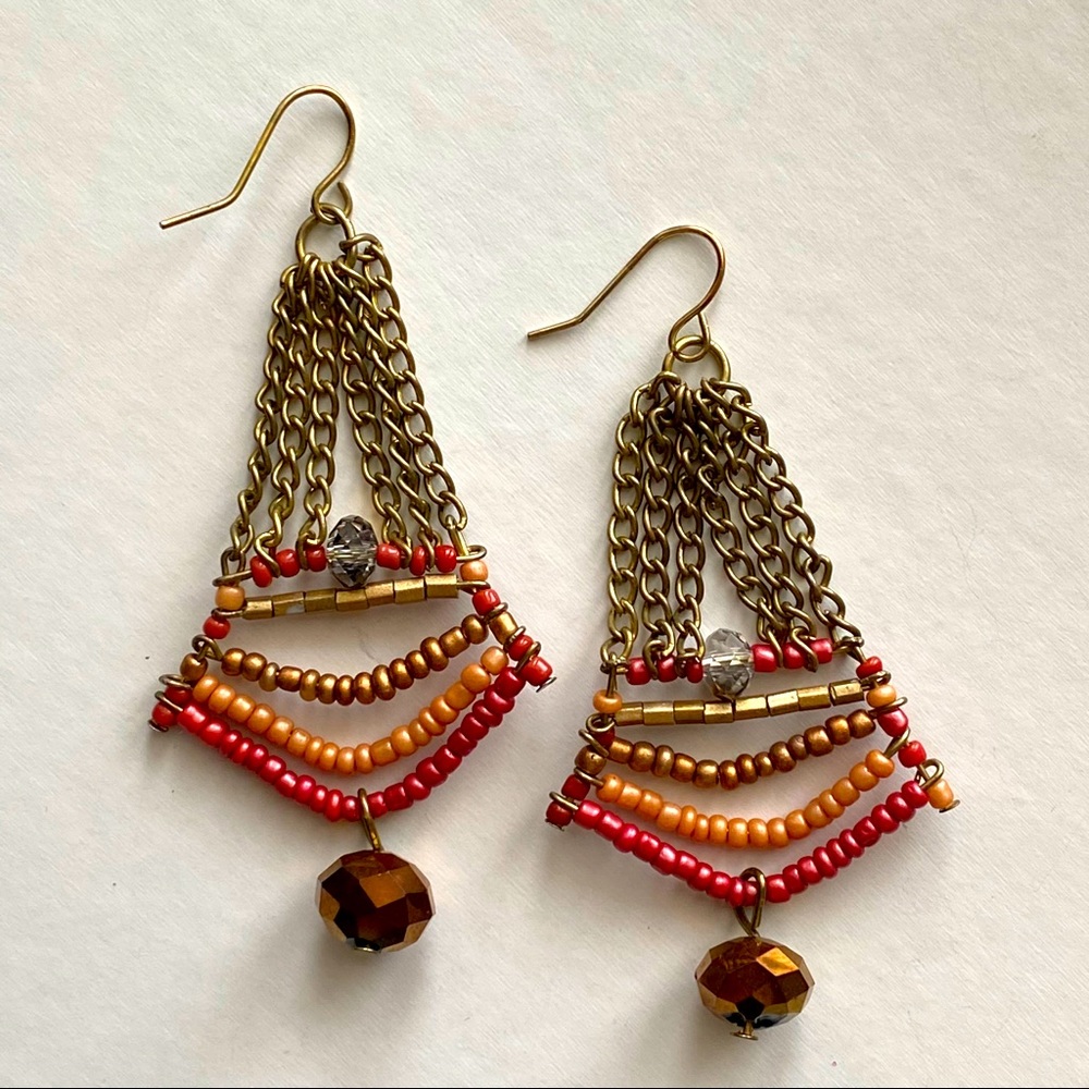 Bohemian Chic Beaded Drop Earrings